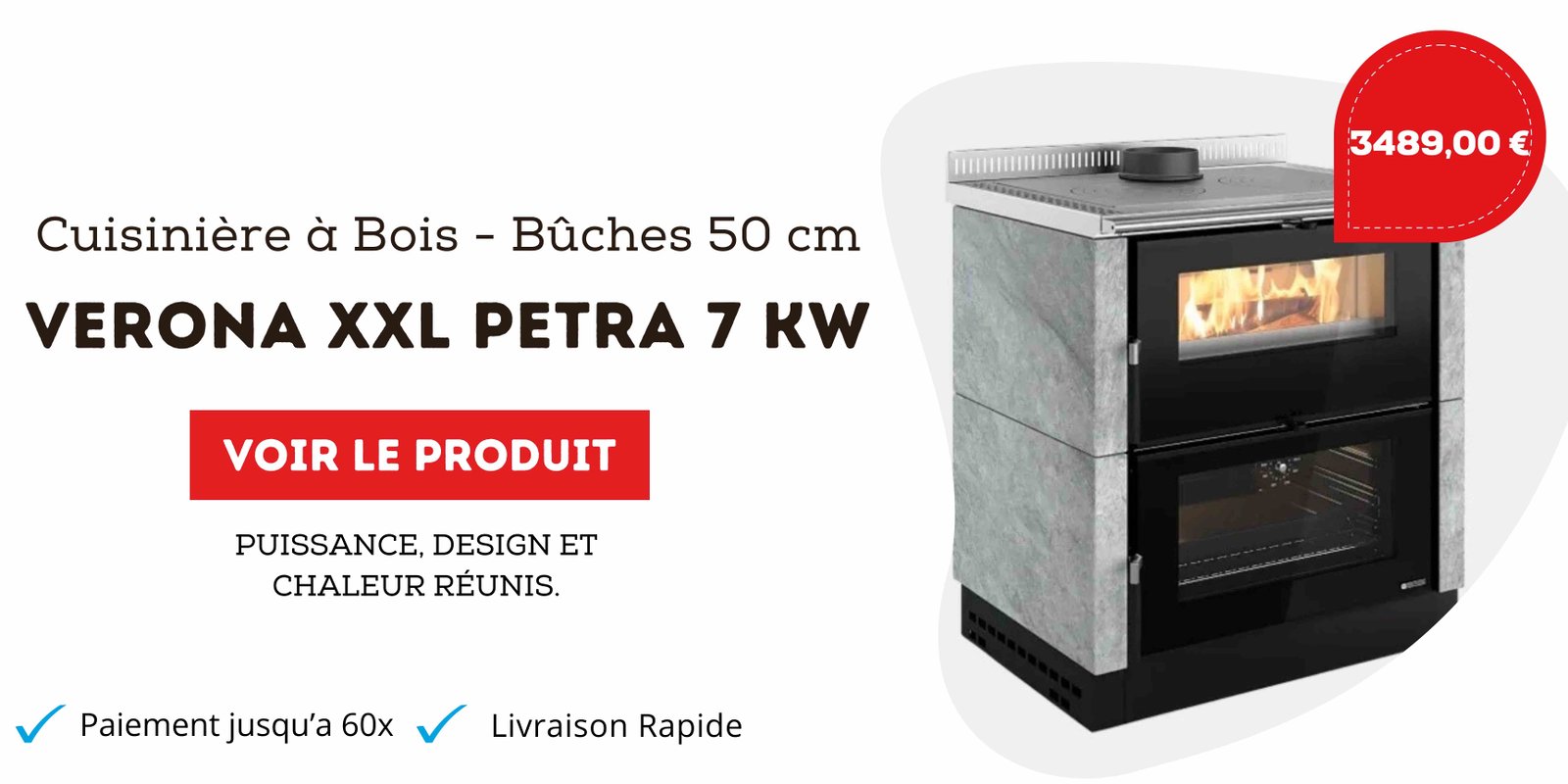 cuisiniere a bois 7 kw buche 50 cm